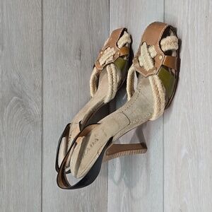 Prada Women Italy Heels Sandals Shoes Sz 39.5/8.5